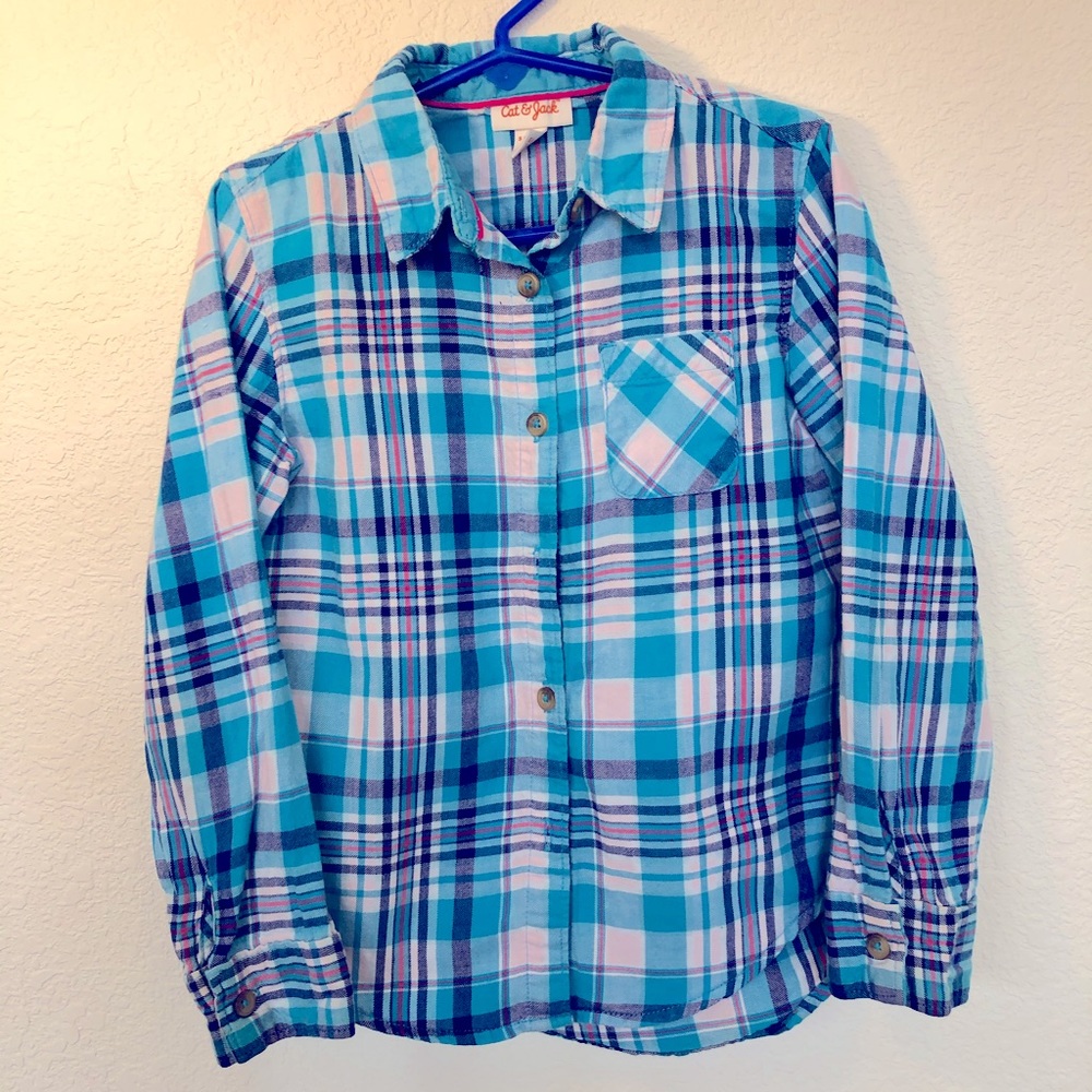 🌻Cat and Jack flannel shirt girls 6X